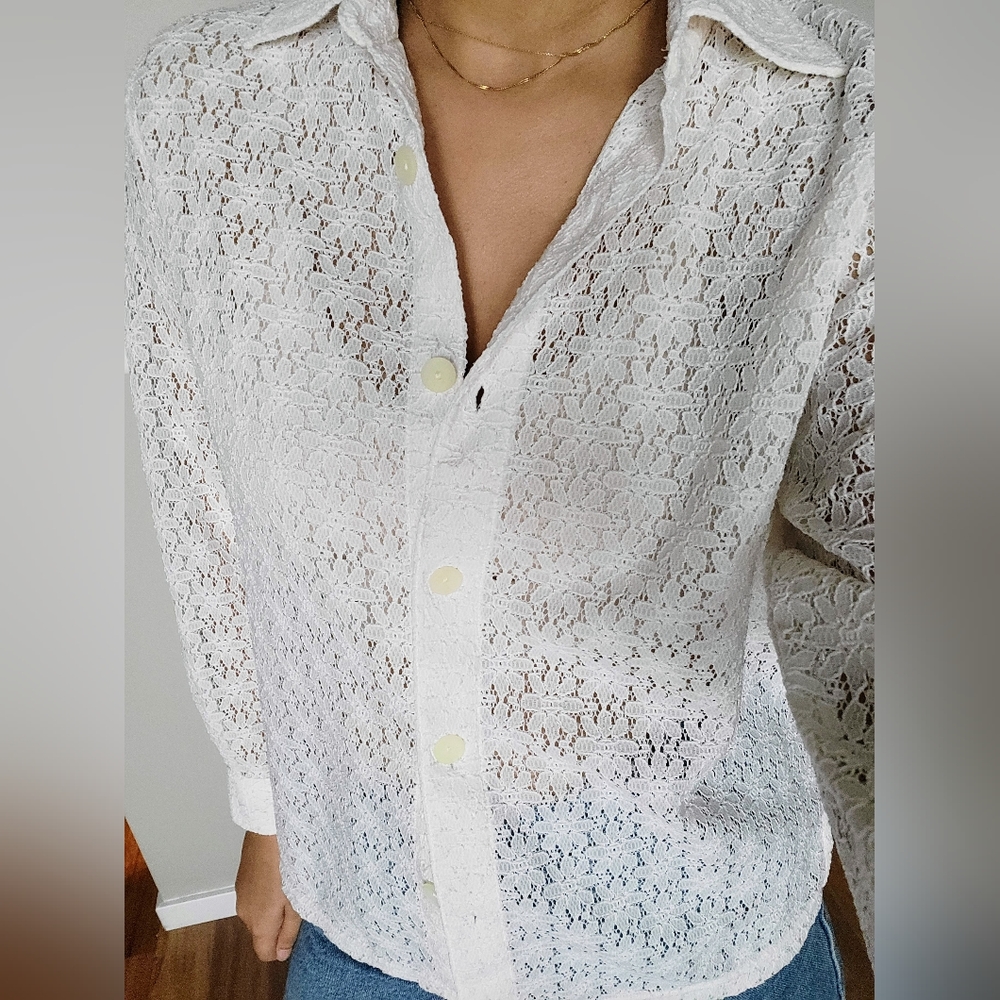 Vintage net button up shirt